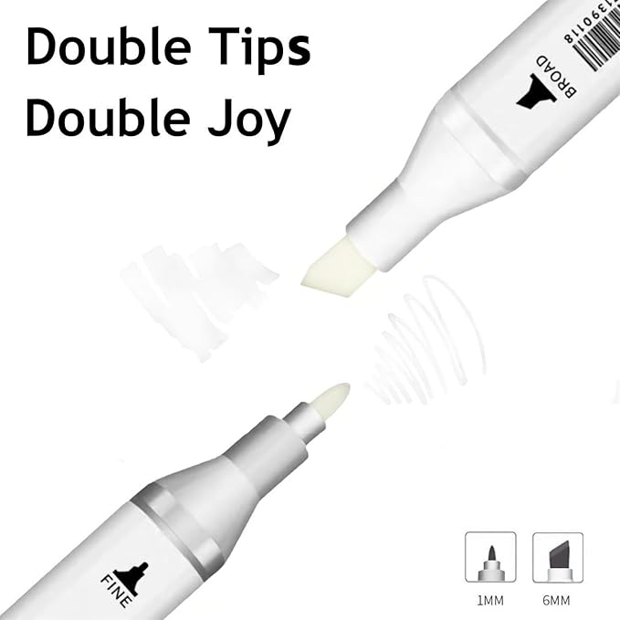 6pcs Colorless Alcohol Markers Set, Blender Blending Clear Markers Dual Tips - Image 2
