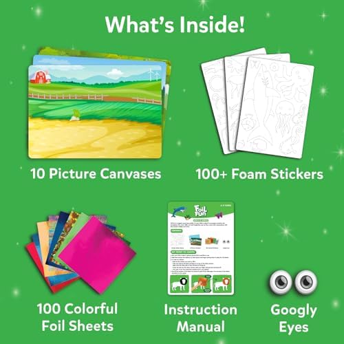 Skillmatics Foil Fun Animals, Foil Art & Craft Kit, Gift for Boys & Girls