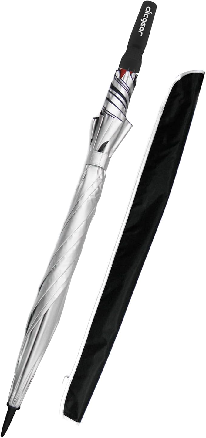 Clicgear Double-Canopy 68” Wind Resistant Umbrella for Sun and Rain