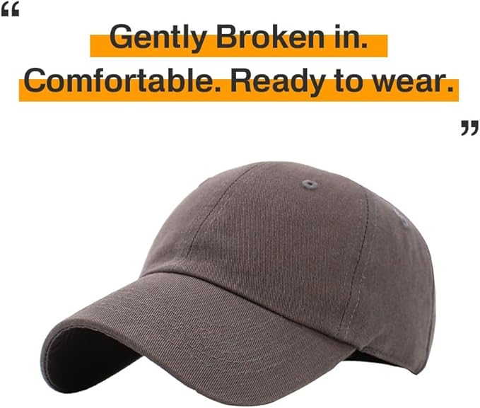 KBETHOS Classic Unisex Cotton Adjustable Low Crown Baseball Cap – Plain Dad Hat