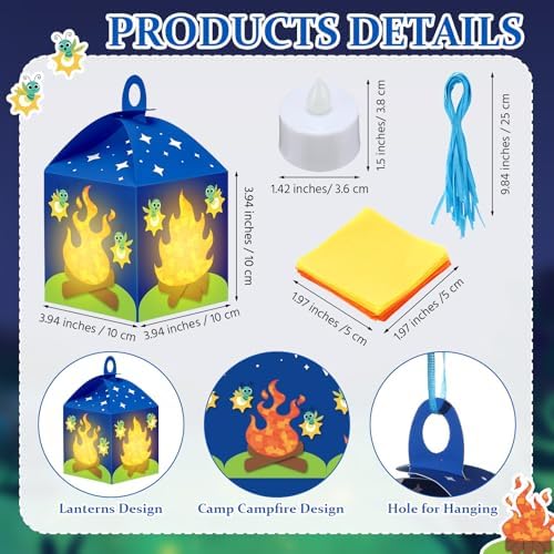 Simgoing 12 Sets Camp Crafts Camping Campfire Vbs Tissue Paper Crafts Kit