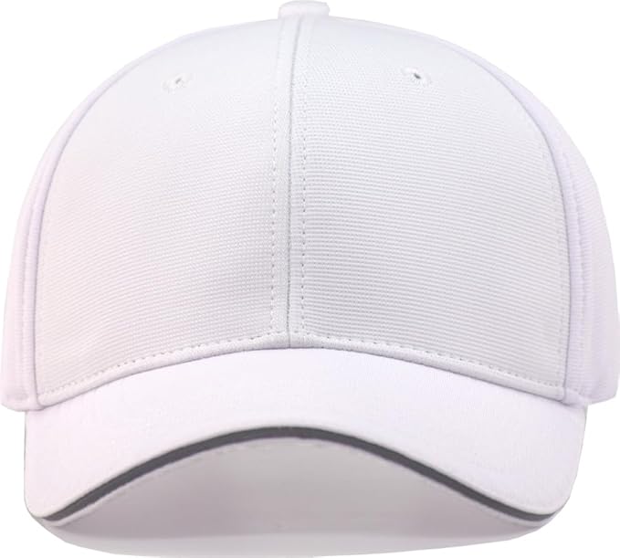 TSSGBL Men's Plain Baseball Hat - OSFM & XXL Big Head Fit，Adjustable Structured Ball Cap with Reflective Sandwich Brim