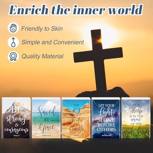 Outus 50 Pack Christian Pocket Tissues with Inspirational Words Individual