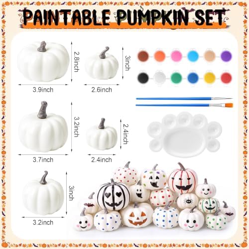 100 Pcs DIY Pumpkin Painting Kit for Fall Halloween 84 Foam Pumpkins Crafts