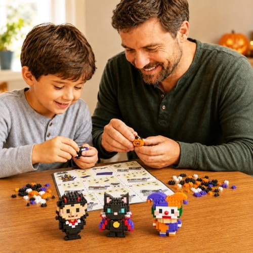 Halloween Advent Calendar 6 Days, Mini Building Blocks Set with Figures