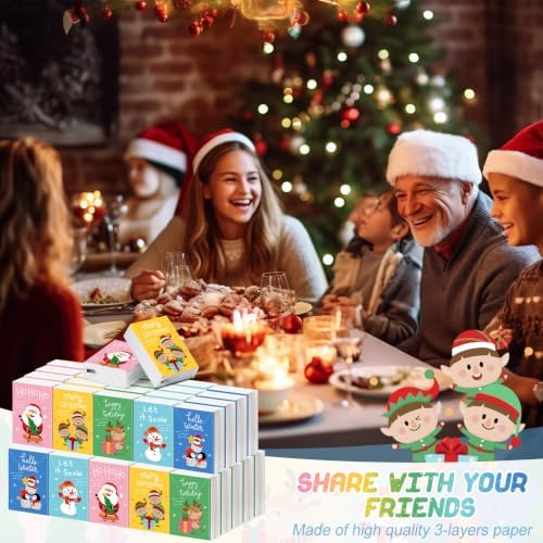 Outus 50 Pack Cute Character Christmas Travle Size Pocket Tissues Bulk
