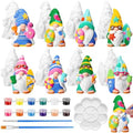 8 Pcs Gnome Ceramics to Paint Summer DIY Unpainted Kit