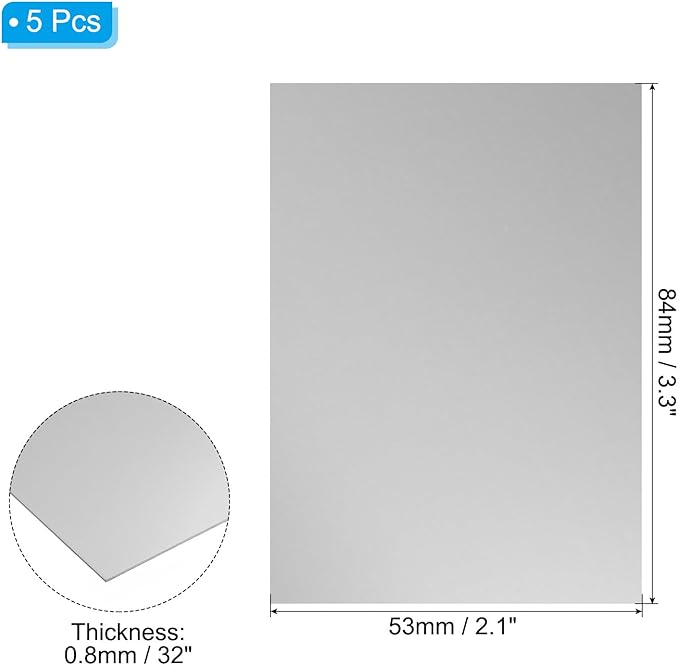PATIKIL 3.3x2.1x1/32inch Anodized Aluminum Sheet - Image 2