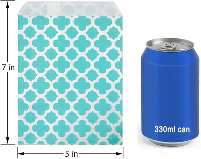 KEYYOOMY 100 Pcs Teal Blue Candy Buffet Bags - Image 2