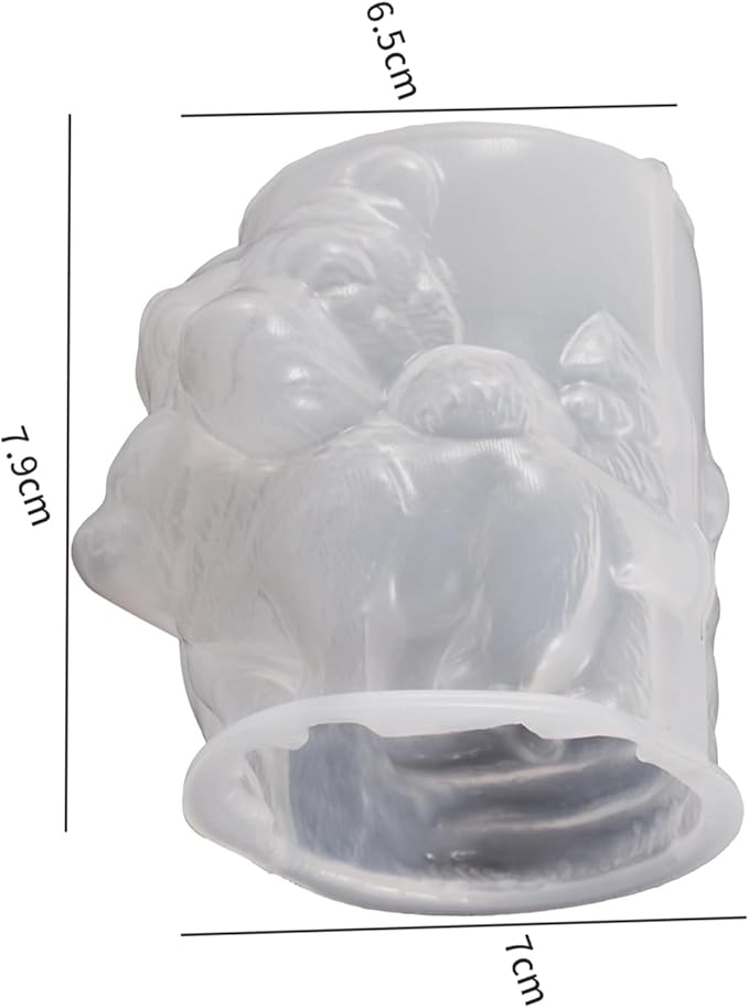 Bear Cylinder Animal Candle & Clay Jewelry Resin Casting Molds - Image 2