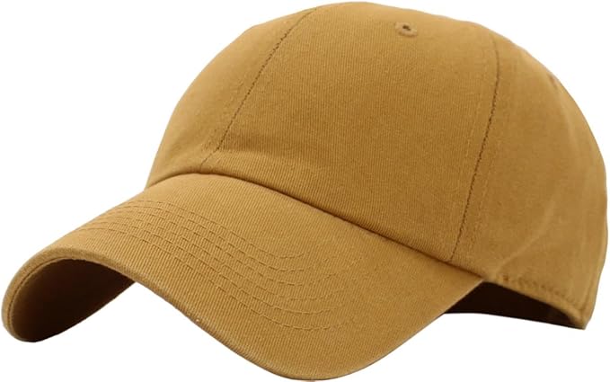 KBETHOS Classic Unisex Cotton Adjustable Low Crown Baseball Cap – Plain Dad Hat