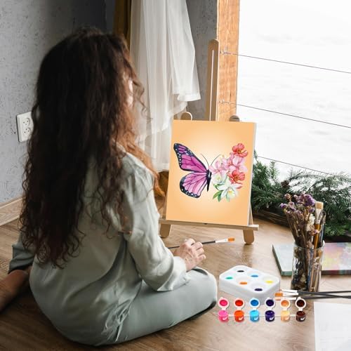 Dinifee 6 Pack Pre Drawn Canvas 8x10 Paint Kit for Adults, Butterfly