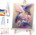 MIRCVSH Paint by Numbers Kit for Adults Framed,Hummingbird Paint by Number for Adults Beginner,Adults' Paint-by-Number Kits on Canvas with Wooden Easel for Home Wall Decor 12X16 Inch