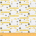 Honeybee Upholstery Fabric for Chairs Cute Bee Hexagon Honeycomb Outdoor Fabric by The Yard 362"x63", Honey Beehive Beetles DIY Craft Hobby Polyester Fabric