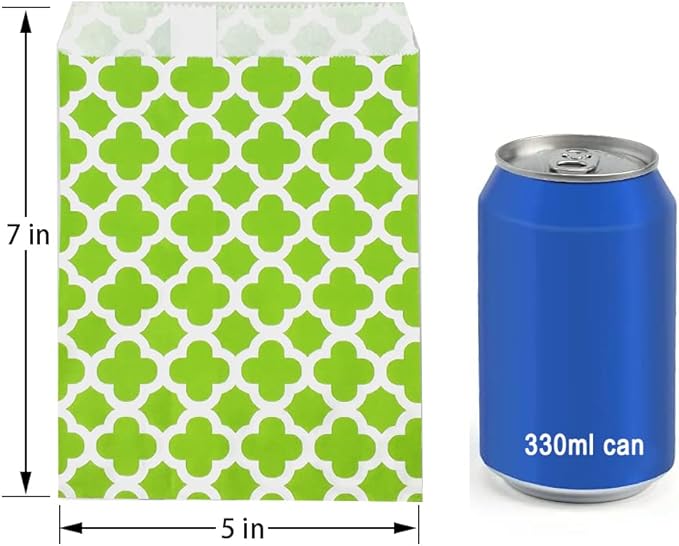 KEYYOOMY 200 Pcs Lime Green Candy Buffet Bags Small Cookie Bags Polka Dot Paper - Image 2