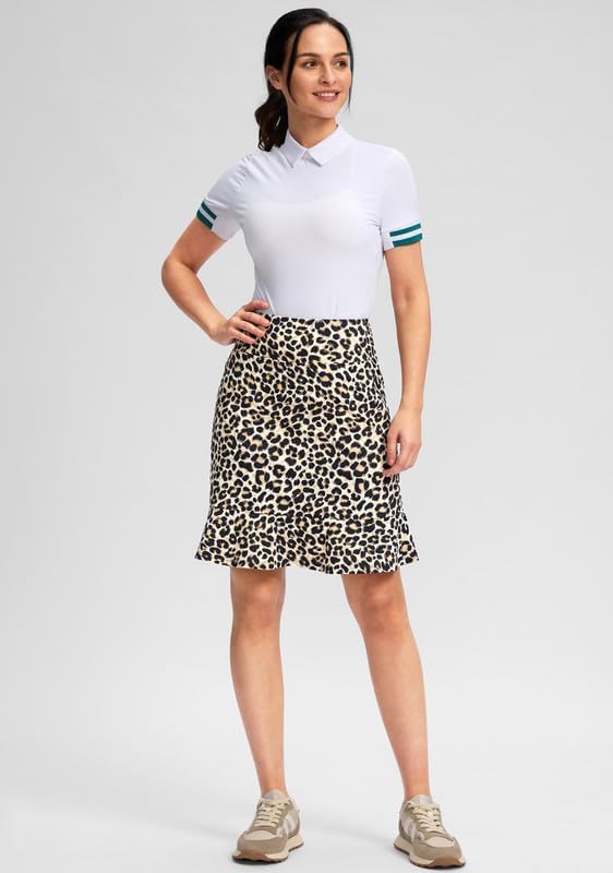 Viodia 20" Knee Length Skorts Skirts for Women with Pockets High Waisted Athletic Tennis Golf Skort for Casual Summer