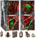 fifijoy Haunted Horror Book Nook Kit, DIY Miniature Dollhouse Halloween Booknook Kit, Spooky Creepy Scary 3D Wooden Puzzle Bookend Bookshelf Insert Decor with LED Light (Haunted Mansion)
