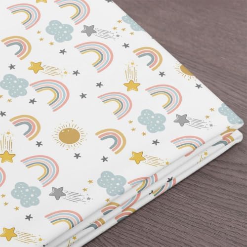 Erosebridal Girls Rainbow Fabric By the Yard, 1 Yard