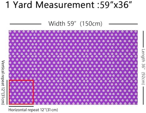 Halloween Themed Fabric by The Yard 5 Yard Skull for Home DIY Projects, Waterproof Indoor Outdoor Decor for Kids Teens Adults Skeleton Printing Upholstery Fabric for Chairs Bones Room Decor