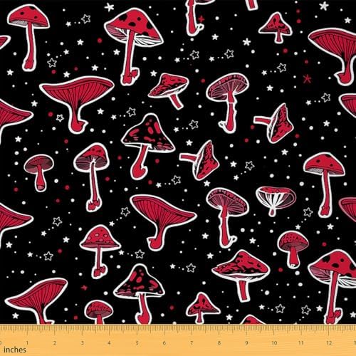 jejeloiu Mushroom Fabric by The Yard Soft 2 Yards