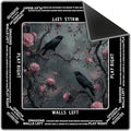 Dark Academia Gothic Raven Mahjong Mat 31.5 x 31.5 Inch, Dark Cottagecore Rose Floral Non-Slip Noise Reduction Mahjong Table Mat for American Mah Jong Poker Card Board Games Dominoes