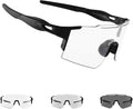 OULAIQI Cycling Sunglasses Polarized Sunglasses for Cycling Men Women with 1 Lens or 3 Interchangeable Lens Baseball Glasses