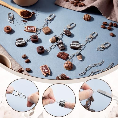 Tondiamo 266 Pcs Coffee Keychains Party Favors Coffee Lover Gifts Bulk