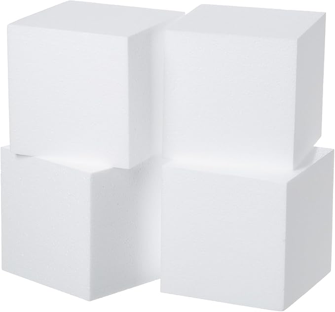 Crafare 4 Pack Craft Foam Blocks 6x6x6inch Polystyrene Brick Square - Image 3