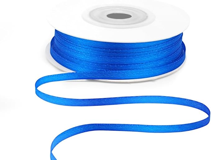 KMER LIFE 1/8"" Wide x 50 Yards Royal Blue Polyester Satin Ribbon, Royal Blue by KMERLIFE