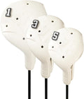 Snap-On Golf Club Covers for Right-Handed Golf Clubs, Easy On Off in 1 Second, Fits 460cc Drivers, Washable EVA Plastic with Shaft Lock, DIY Pins for Customization