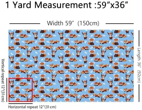 Erosebridal Red Panda Fabric By the Yard, 3 Yards