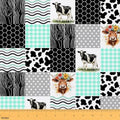 Erosebridal Cute Cow Print Fabric By the Yard, 1 Yard