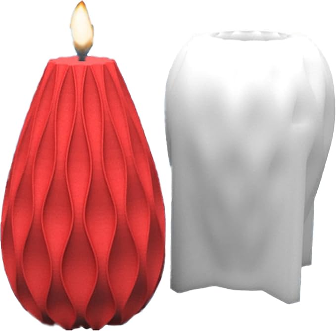 3D Geometric Cylindrical Candle Silicone Mold Fondant Chocolate Cake Candy by Anktily