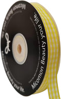 Yellow and White Gingham Plaid Checked Ribbon 25 Yards Per Roll Checkerd Craft by Micomon