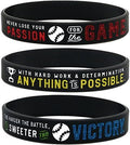 Inkstone Baseball Silicone Wristbands with Motivational Sayings (6-Pack) - Baseball Bracelets Jewelry Gifts Baseball Awards for Kids Party Favors