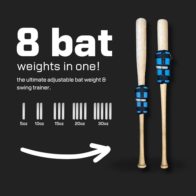 Swing Brick Bat Weight - Baseball & Softball Batting Training Aid, Adjustable Bat Weight for Baseball Youth Overload Swing Training. from 5-30 oz. Bat Weights for Use While Hitting.
