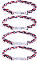 4 Pieces Baseball Necklaces for Boys,Three Braided Rope Tornado Sports Titanium Necklaces,Christmas Gifts Baseball Accessories Drip