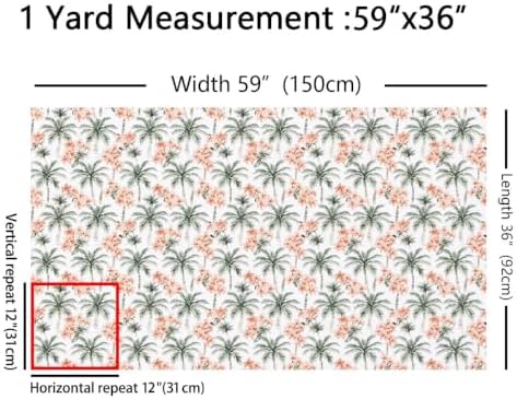 Erosebridal Palm Tree Upholstery Fabric, 2 Yards