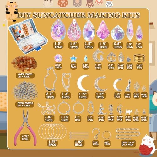 DIY Suncatchers 450pcs Sun Catchers Making Supplies Kit Prism Hanging Decor
