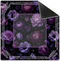Dark Purple Floral Mahjong Mat 31.5x31.5Inch