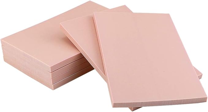 6 Pack 4"x6" Pale Pink Rubber Stamp Carving Blocks Rubber Carved Brick - Image 2