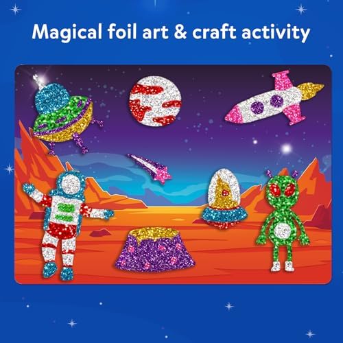 Skillmatics Foil Fun Space, Foil Art Activity Kit, Gift for Boys & Girls