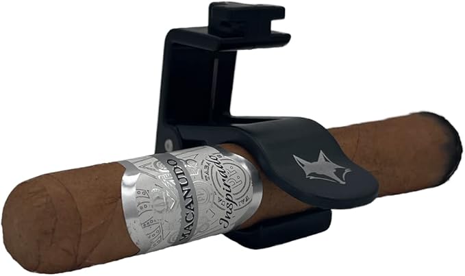 Desert Fox Golf Phone Caddy + Cigar Holder – Adjustable Golf Cart Phone Mount with Secure Cigar Clip – Hands-Free GPS & Golf App Access – Fits All Phones & Cigars (Orange)