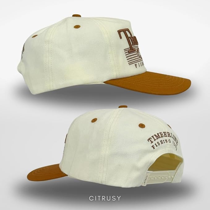 Vintage Low Profile Unstructured Hat | Cotton Flat Bill Snapback Rope Hat | Men & Women’s Hiking Fishing Running Golfing Hat