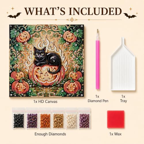 Reofrey DIY Halloween Pearl Art Kits for Adults, 5D Diamond Art Kits B10