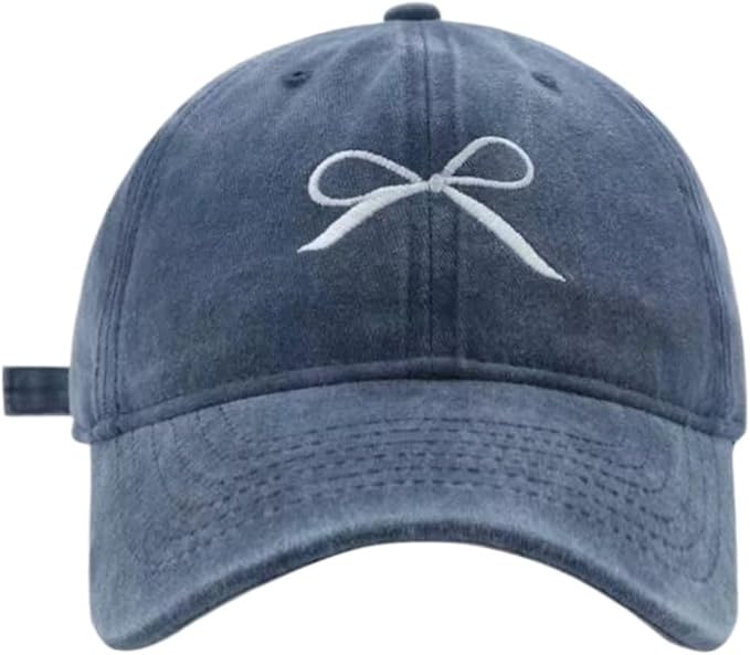 Sumleno Womens Trendy Cute Bow Baseball Cap Y2k Aesthetic Preppy Sun Cap Hiking Travel Trucker Hat Accessories