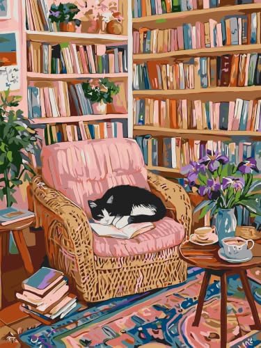 GOUOYANA Paint By Numbers Kit for Adults-Cats and Sofas Funny Canvas