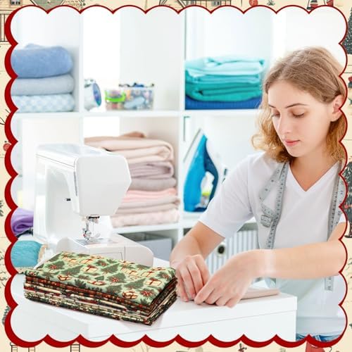 Hahafelt 10 Pcs 18"x22" Vintage Christmas Fat Quarters Fabric Bundle