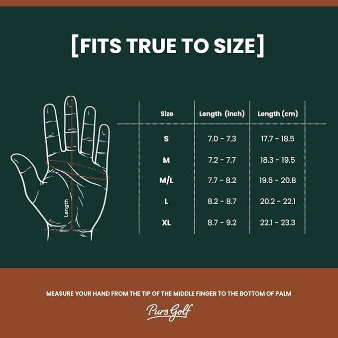 PUR3 Cabretta Leather Golf Gloves Men | 2 Pack Heritage Collection | Includes Putting Aim Ball Marker | Golf Glove Men Left Hand and Right Hand