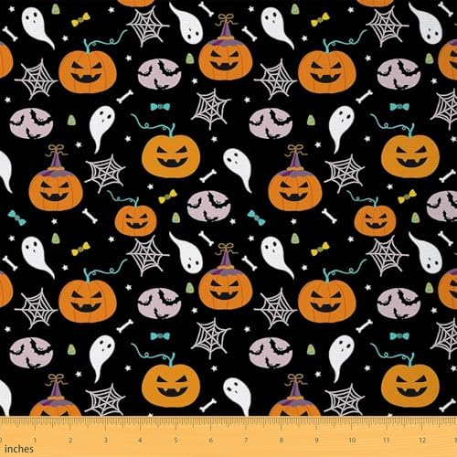 Feelyou Black Halloween Fabric By The Yard 2 Yards